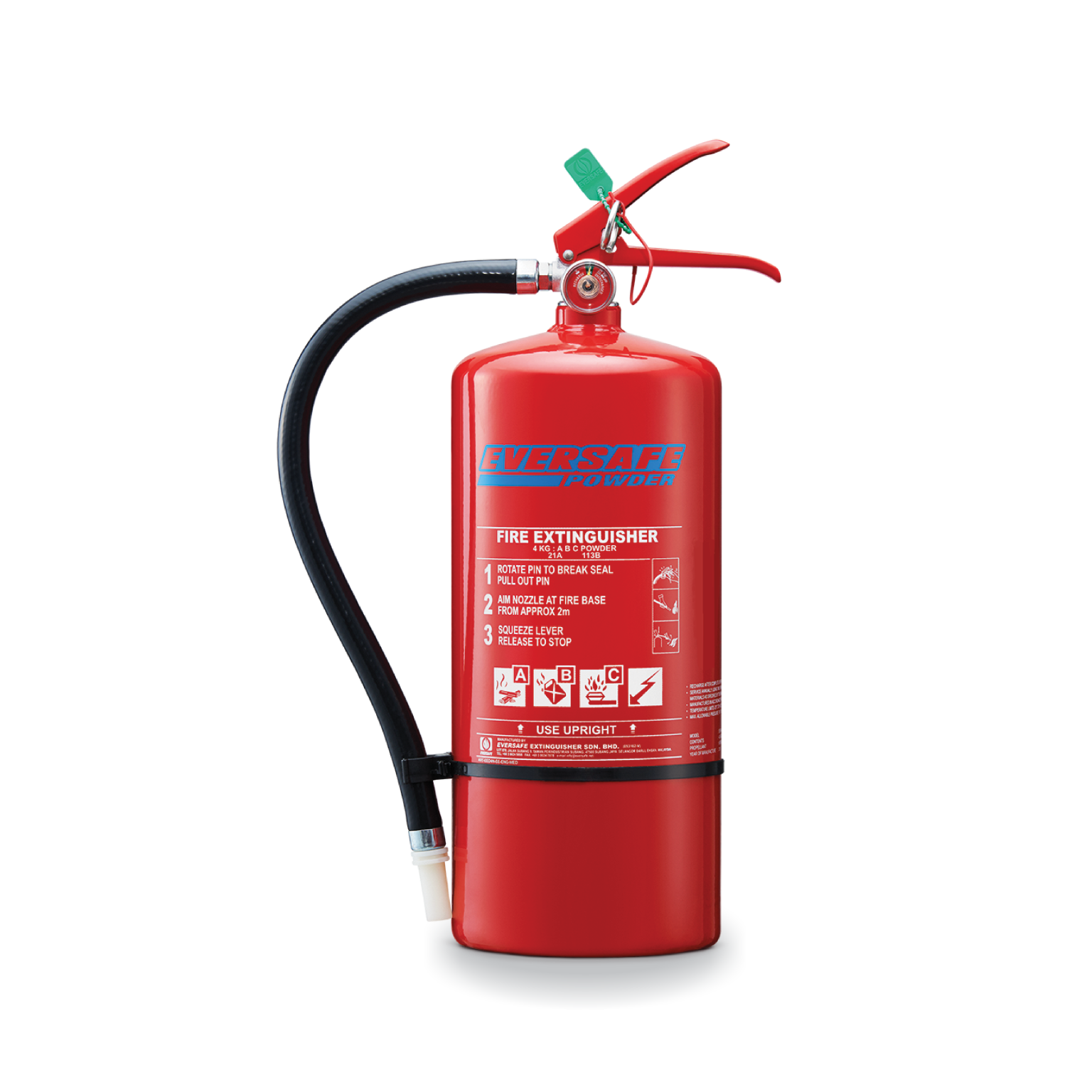 EVERSAFE 4 5kg ABC Dry Powder Portable Fire Extinguisher DE Series